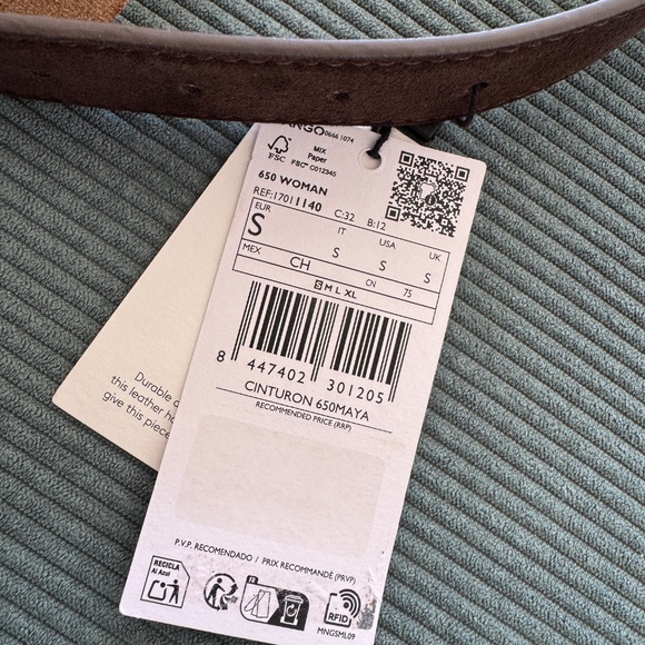 Leather belt with oval buckle Mango S - Picture 3 of 5